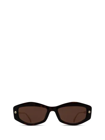 Alexander Mcqueen Eyewear Rectangular Frame Sunglasses In Brown