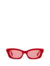Alexander Mcqueen Geometric Sunglasses With Mcqueen Logo In Red/pink