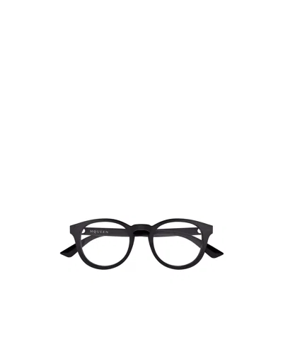 Alexander Mcqueen Eyewear Round Frame Glasses In Purple