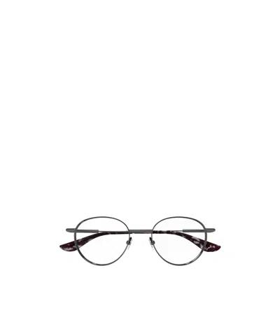Alexander Mcqueen Eyewear Round Frame Glasses In Grey