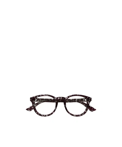Alexander Mcqueen Eyewear Round Frame Glasses In Havana