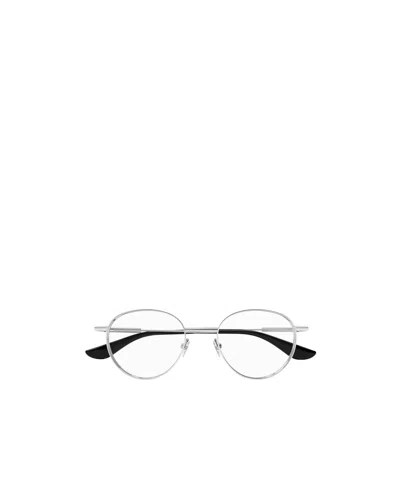 Alexander Mcqueen Eyewear Round Frame Glasses In Silver