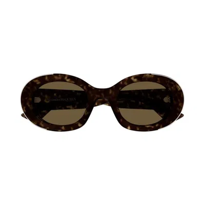 Alexander Mcqueen Eyewear Round Frame Sunglasses In Multi