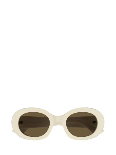 Alexander Mcqueen Eyewear Round Frame Sunglasses In White
