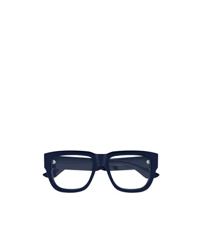 Alexander Mcqueen Eyewear Square Frame Glasses In Blue