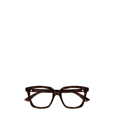 Alexander Mcqueen Eyewear Square Frame Glasses In Black