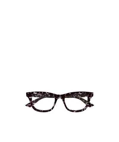 Alexander Mcqueen Eyewear Square Frame Glasses In Black