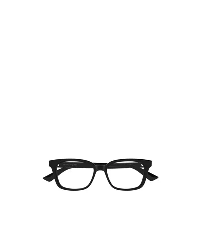 Alexander Mcqueen Eyewear Square Frame Glasses In Black