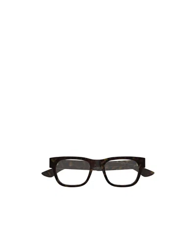 Alexander Mcqueen Eyewear Square Frame Glasses In Black