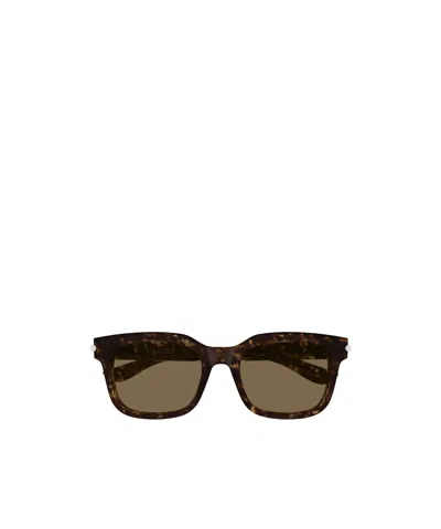 Alexander Mcqueen Eyewear Square Frame Sunglasses In Brown