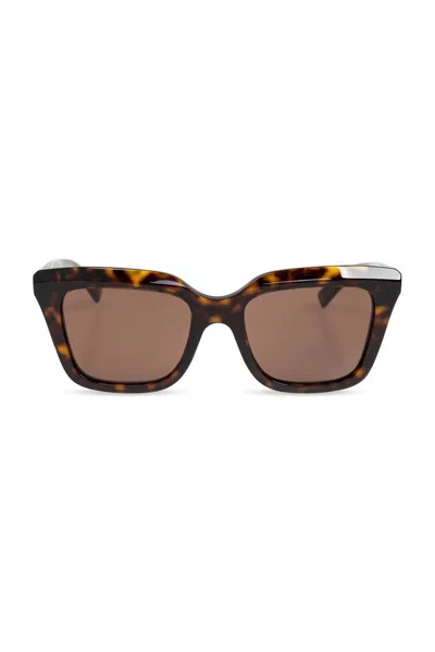 Alexander Mcqueen Logo-print Rectangle-frame Sunglasses In Brown