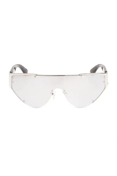 Alexander Mcqueen Eyewear The Grip Shield Frame Sunglasses In Silver