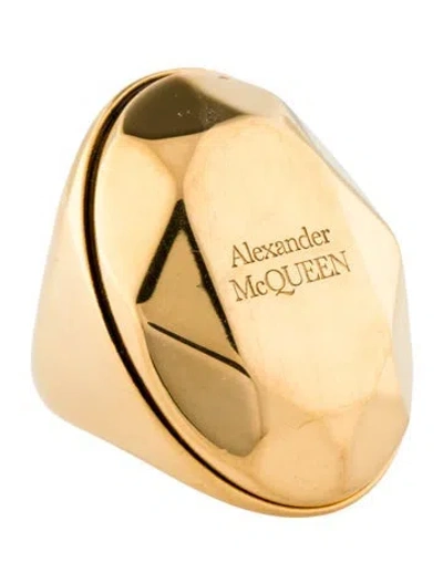 Pre-owned Alexander Mcqueen Facet Oval Cocktail Ring In Multi
