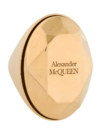 Pre-owned Alexander Mcqueen Facet Oval Signet Ring In Multi