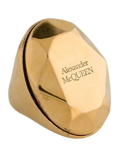 Pre-owned Alexander Mcqueen Facet Oval Signet Ring In Multi