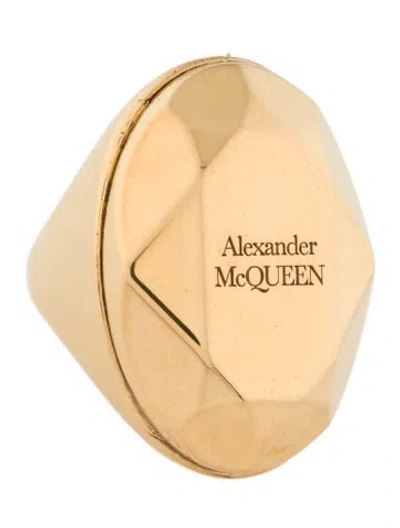 Pre-owned Alexander Mcqueen Facet Oval Signet Ring In Multi