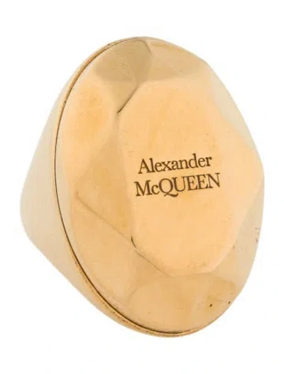 Pre-owned Alexander Mcqueen Facet Oval Signet Ring In Multi