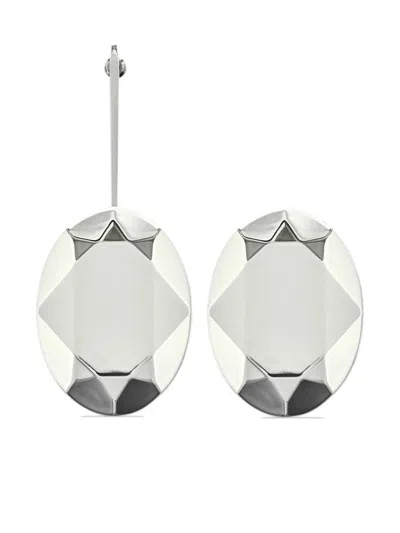 Alexander Mcqueen Asymmetrical Faceted Earrings In 