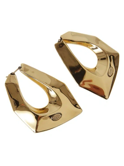 Alexander Mcqueen Faceted Earrings With Antique Gold Finish