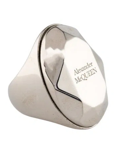 Pre-owned Alexander Mcqueen Faceted Oval Cocktail Ring In Multi