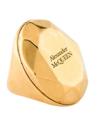 Pre-owned Alexander Mcqueen Faceted Stone Cocktail Ring In Multi