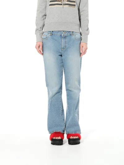 Alexander Mcqueen Faded Denim Pant In Blue