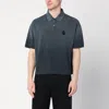 Alexander Mcqueen Alexander Mc Queen Faded Effect Black Polo Shirt In Cotton In Black