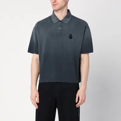 ALEXANDER MCQUEEN ALEXANDER MCQUEEN FADED EFFECT BLACK POLO SHIRT IN COTTON
