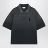 Alexander Mcqueen Alexander Mc Queen Faded Effect Black Polo Shirt In Cotton In Black