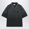 Alexander Mcqueen Alexander Mc Queen Faded Effect Black Polo Shirt In Cotton