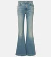 Alexander Mcqueen Faded Flared Jeans In Blue