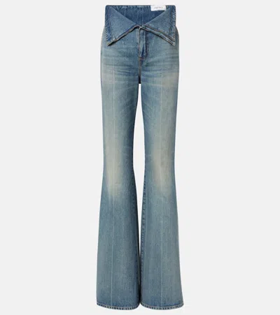 Alexander Mcqueen High Rise Denim Bellbottoms In Indigo