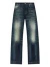 Alexander Mcqueen Wide Leg Faded Jeans In Blue