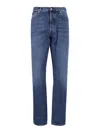 Alexander Mcqueen Alexander Mc Queen Logo-embroidered Straight-leg Jeans In Blue