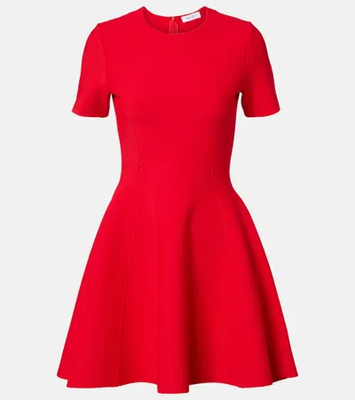 Alexander Mcqueen Faille Minidress In Red