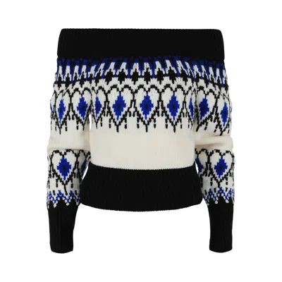 Pre-owned Alexander Mcqueen Fair Isle Cropped Knit Sweater 'ivory/blue' | Cream | Women's Size Xs