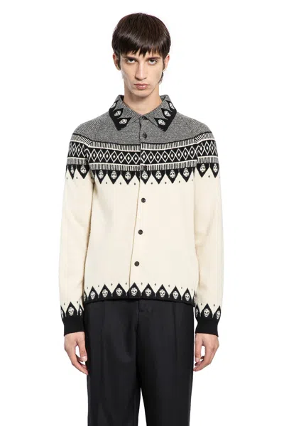 ALEXANDER MCQUEEN FAIR ISLE POLO CARDIGAN