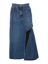 Alexander Mcqueen Alexander Mc Queen Pencil Skirt With Cut Out In Azul