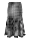 Alexander Mcqueen Houndstooth-pattern Midi Skirt In Multi