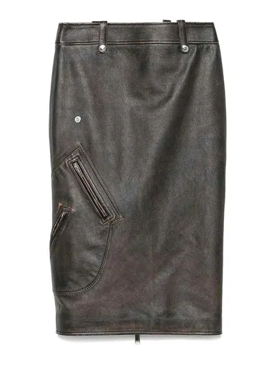 Alexander Mcqueen Leather Skirt