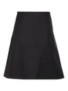 Alexander Mcqueen Alexander Mc Queen Flared Black Skirt In Silk Blend In Black