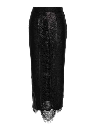 Alexander Mcqueen Armor Stitch Skirt In Black