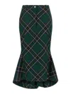 Alexander Mcqueen Alexander Mc Queen Flared Skirt In Wool Tartan In Green