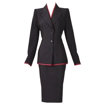 Pre-owned Alexander Mcqueen Fall Winter 1997 "it's A Jungle Out There" Pinstripe Suit In Black
