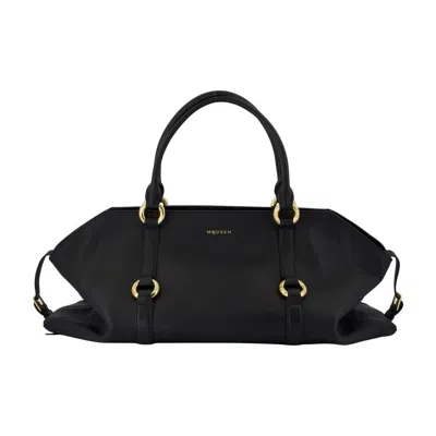 Alexander Mcqueen Farringdon Maxi Purse 皮革黑色 In 黑色的