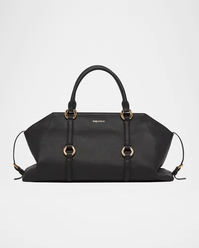 Alexander Mcqueen Farringdon Medium Elongated Calf Leather Shoulder Bag In Multi