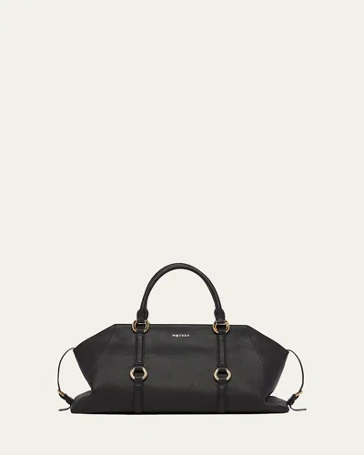 ALEXANDER MCQUEEN FARRINGDON MEDIUM ELONGATED CALF LEATHER SHOULDER BAG