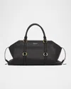 Alexander Mcqueen Farringdon Medium Elongated Calf Leather Top-handle Bag In Black