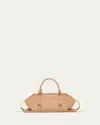 Alexander Mcqueen Farringdon Medium Elongated Calf Leather Top-handle Bag In Neutral