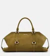 Alexander Mcqueen Farringdon Medium Suede Tote Bag In Brown